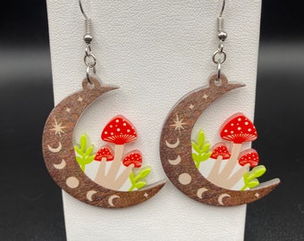 Mushroom Moon Phases Earrings