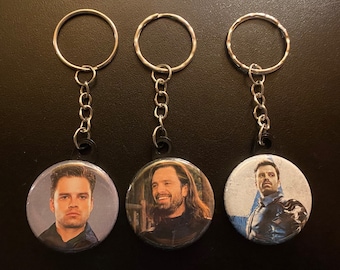 Bucky Barnes Button Keychains