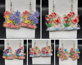 Flowers and Butterflies Earrings