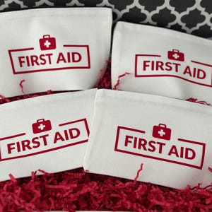 First Aid Bag, Zippered Canvas Pouch, First Aid Travel Pouch