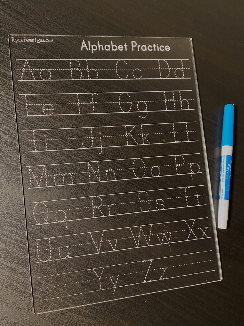 Alphabet Tracing Board Alphabet Practice Board Acrylic Etsy UK