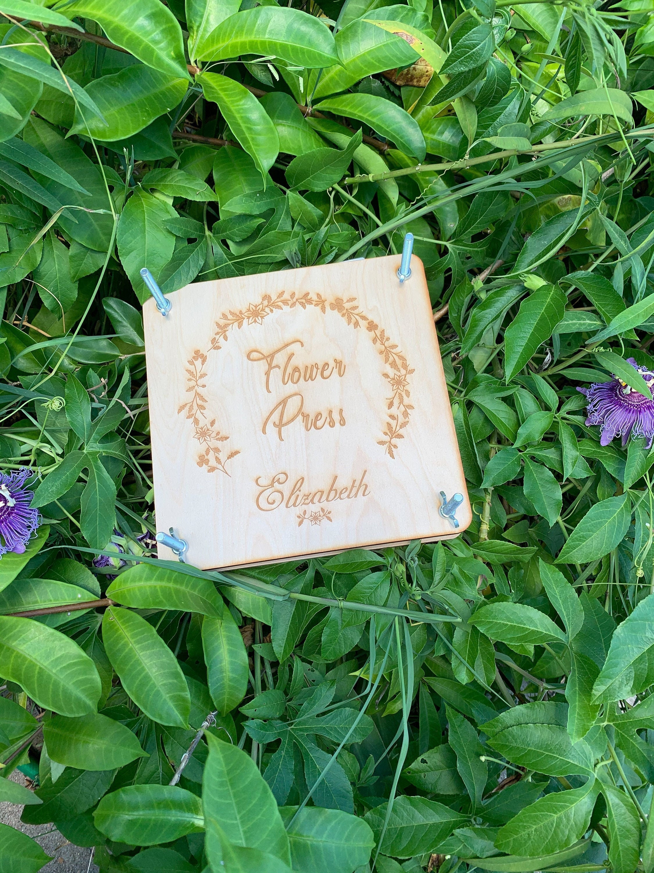 Large Personalized Flower Press
