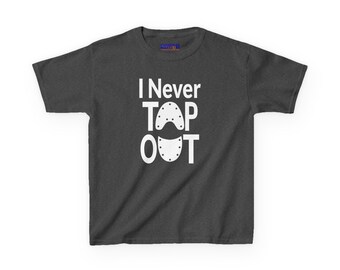 I Never Tap Out Kids Heavy Cotton Tee, Motivational T-Shirt, Sports Apparel, Gift for Young Athletes, Fitness Gear, Birthday Present