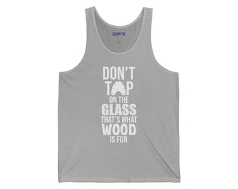 Camiseta de tirantes unisex divertida - Estampado "No golpees el cristal", ideal para clase o para sesiones de claqué, estilo veraniego, ropa informal.