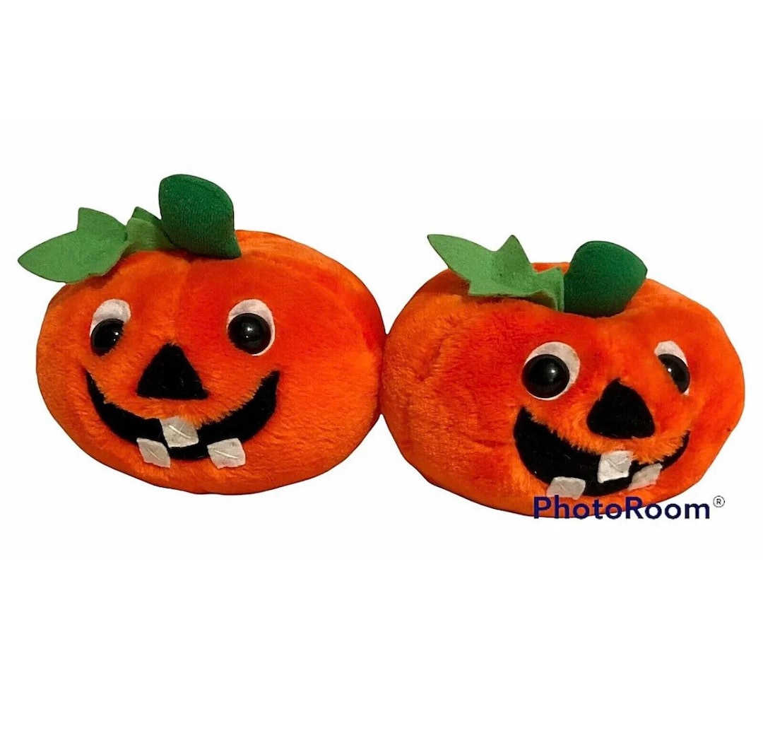 Vintage 1989 Fiesta Stuffed Jack O Lantern Plush Pumpkin Holiday Orange