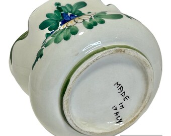 ヴィンテージ イタリア製 陶器 バスケット 花瓶 プランター ホワイト