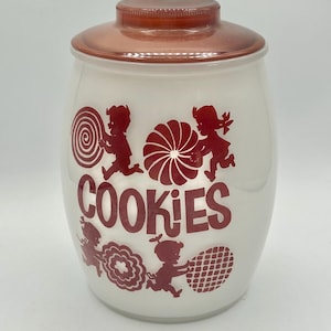 Vintage Bartlett Collins 60s Cookie Jar Children Rolling Cookies Brown White