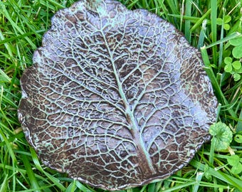 Handmade ceramic cabbage leaf plate