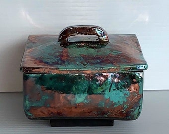 Raku Treasure Box - Tesoro de cerámica / Caja de recuerdos - Nova azul