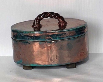 Raku Treasure Box - Tesoro de cerámica / Caja de recuerdos - Copper Lake