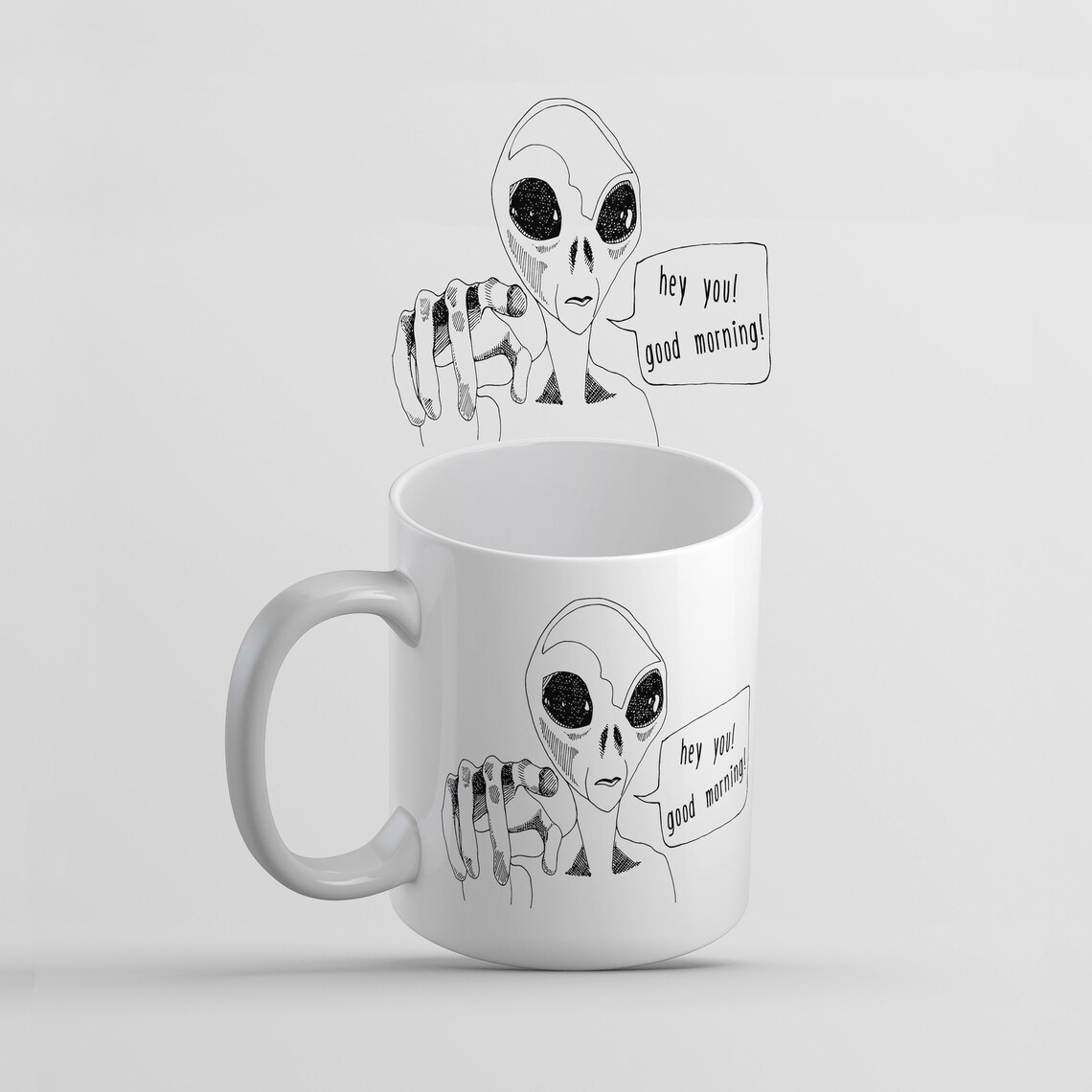 Alien Coffee Mug UFO Tea Cup Freaking Good Morning Etsy