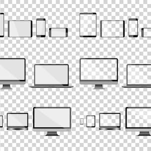 Enheter Vektor, Dator, Smartphone, Anteckningsbok, Telefon, iPad, PC, Navigator, Skärm, Display, Monitor, Digital direktnedladdning, LCD