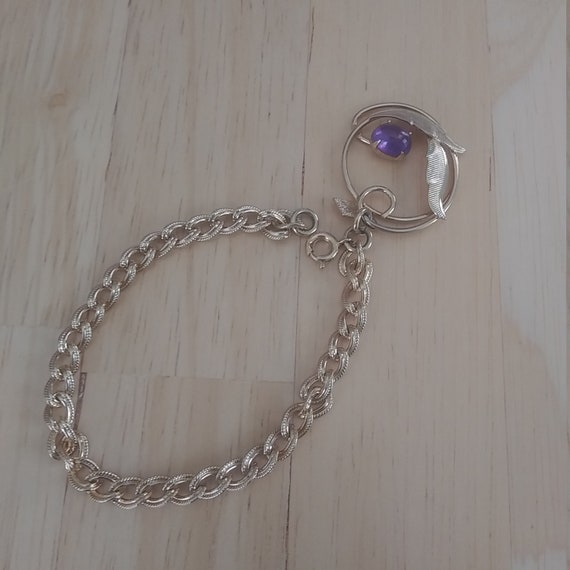 Sarah Coventry Bracelet - Amethyst Oval - image 1