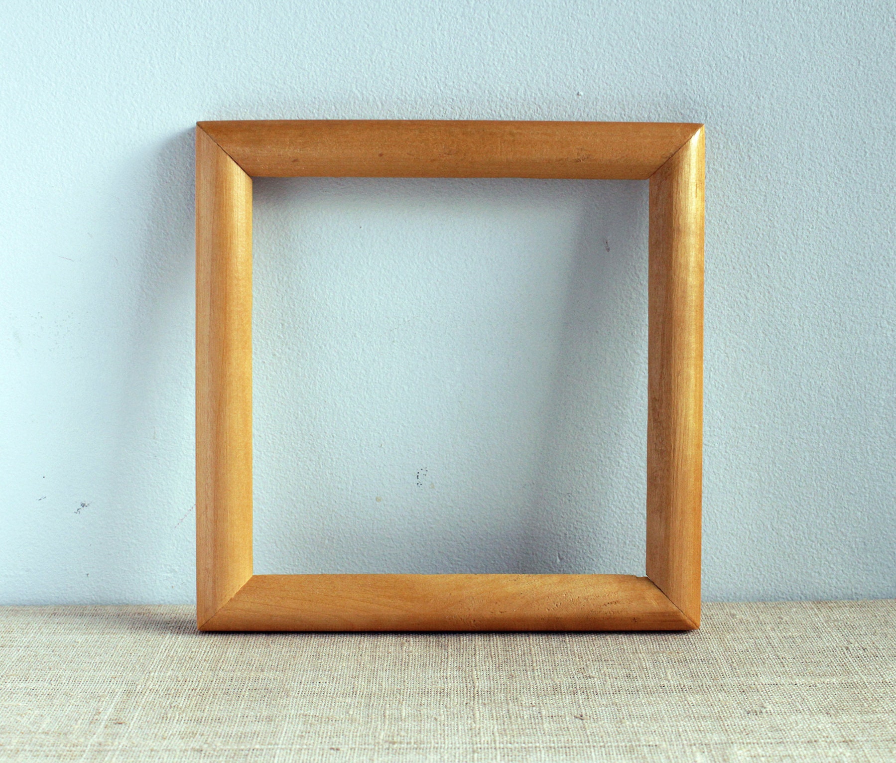 Vintage Wooden Picture Frame 7 By Inches Square Light Zoom