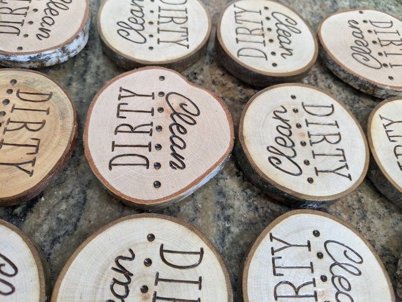 CLEAN / DIRTY Dishwasher Wood Slice Etsy