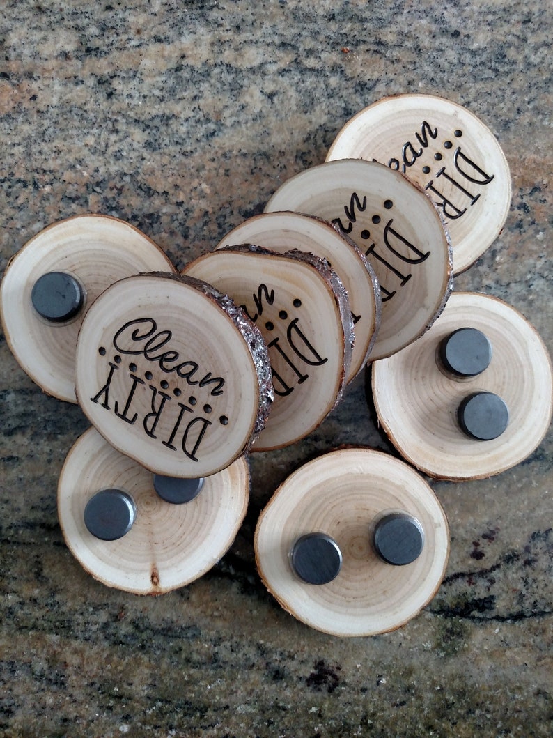 CLEAN / DIRTY Dishwasher Wood Slice Etsy
