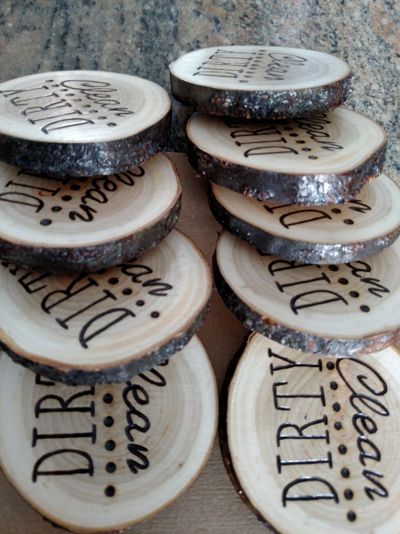 CLEAN / DIRTY Dishwasher Wood Slice Etsy