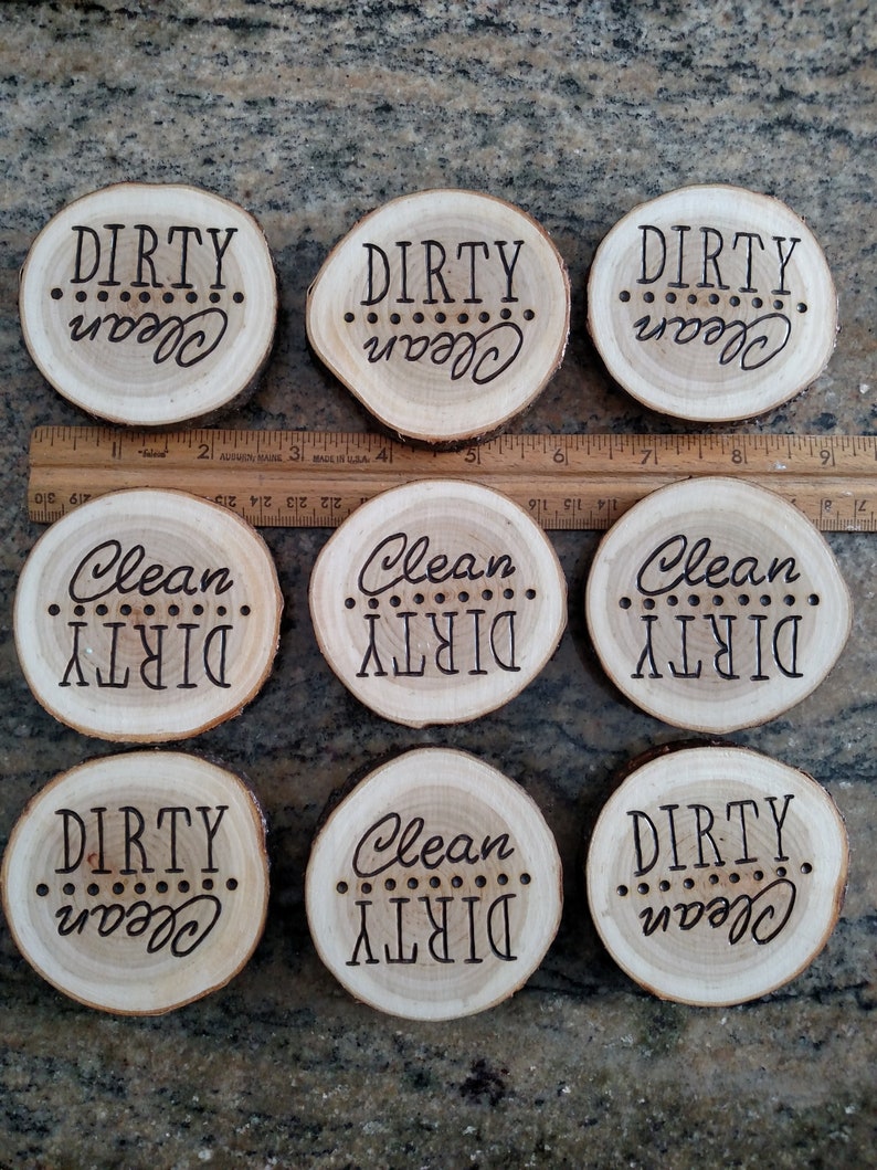 CLEAN / DIRTY Dishwasher Wood Slice Etsy