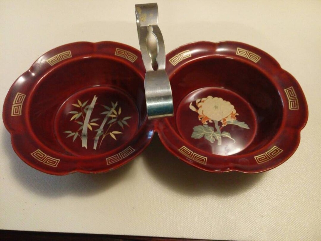 Vintage Double Candy Dish With Handle Made in Occupied Japan Etsy