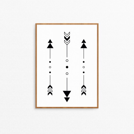 Printable Triple Boho Arrows Art Print Bohemian Decor Chic | Etsy