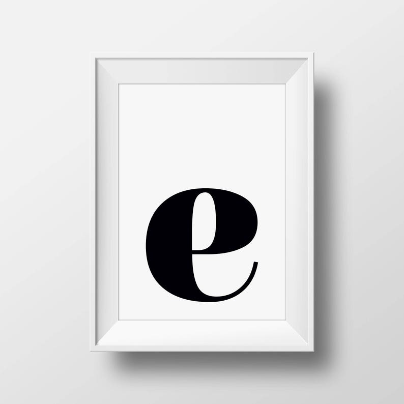 printable lowercase letter e monochrome letters modern etsy