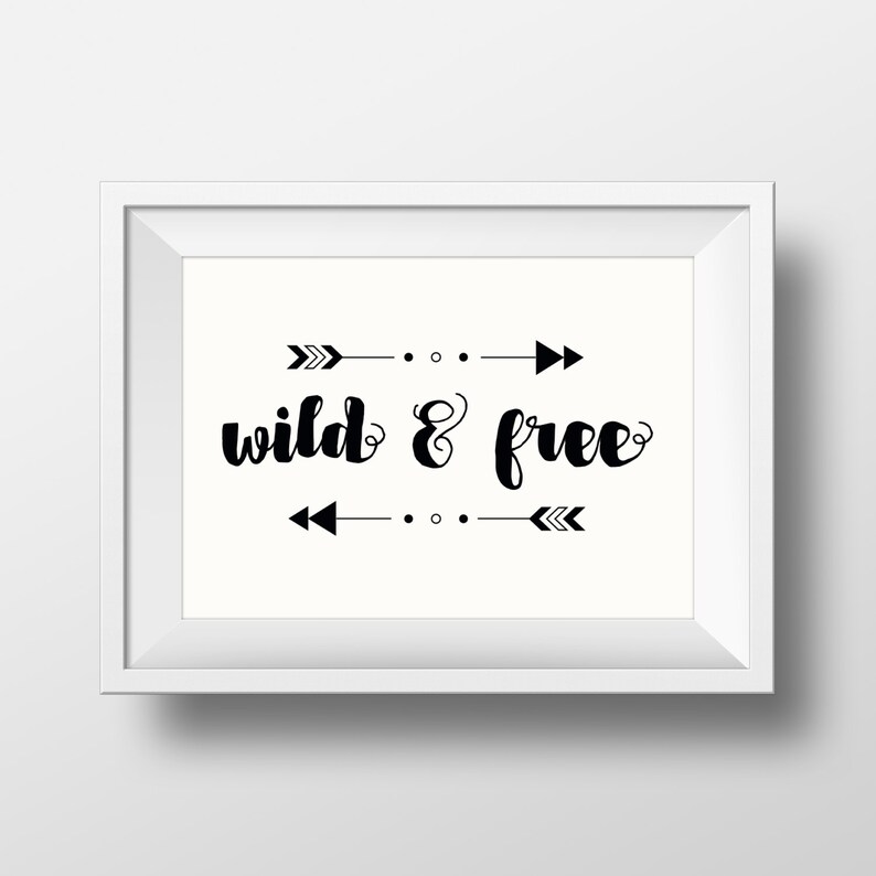 Printable wild &amp; Free Boho Arrows Art Print Kids Room Decor Baby ...