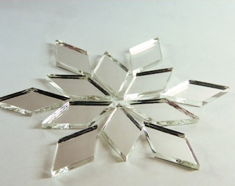 Diamond shape mirror mosaic tiles 1"x1/2" (25.4mm x 12.7mm). Wholesale lot.