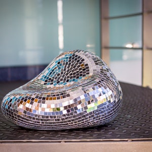 Handmade melted disco ball v2. • Unique funky decor • Birthday gift • Disko centerpieces • Sparkling home decor • 12.7&quot; x 11.8&quot; x 8.4&quot;