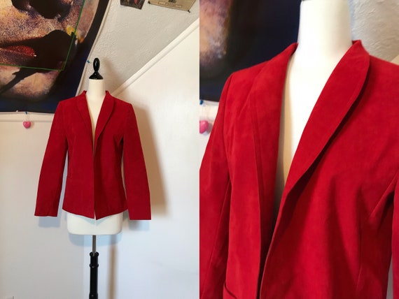 1970s Cherry Red Brushed Cotton House Coat