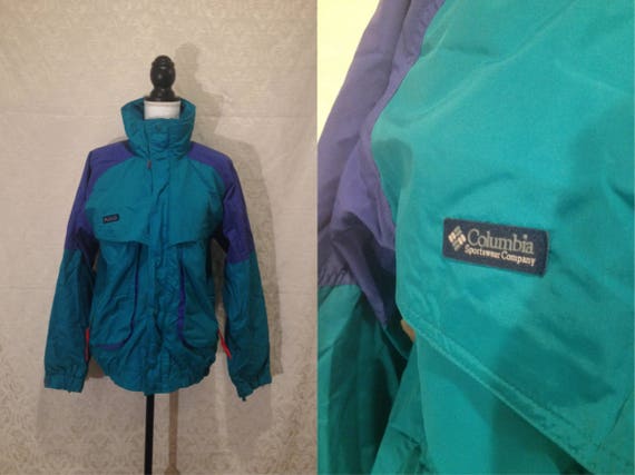 teal columbia rain jacket