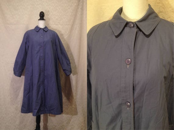 1970s Pastel Lilac Purple Button Up Collared A Lin