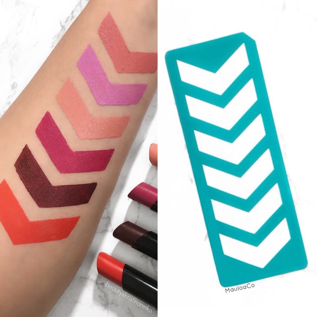 6 Section Makeup Swatch Stencil CHEVRON Etsy
