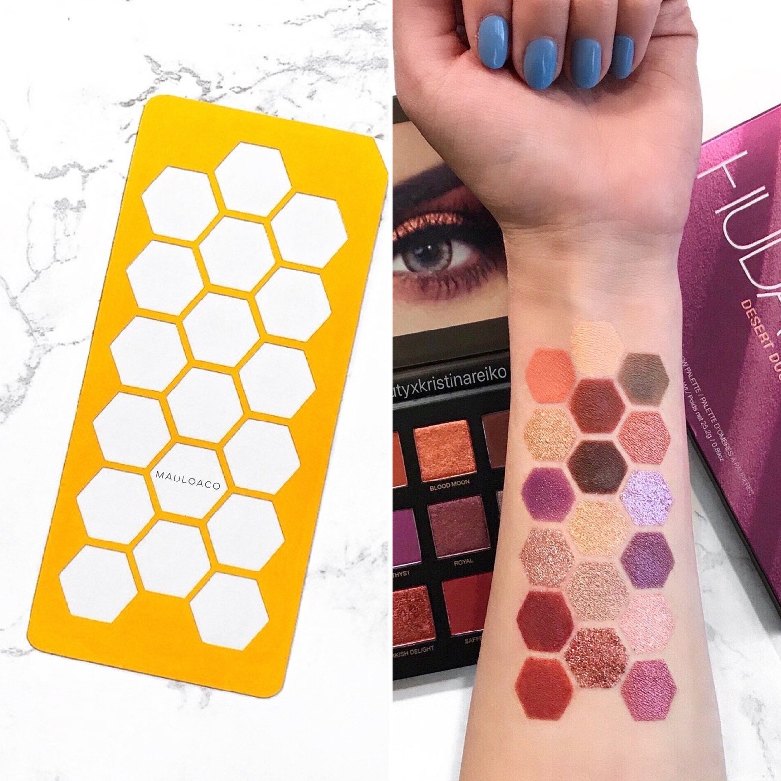 18 Section Makeup Swatch Stencil Etsy