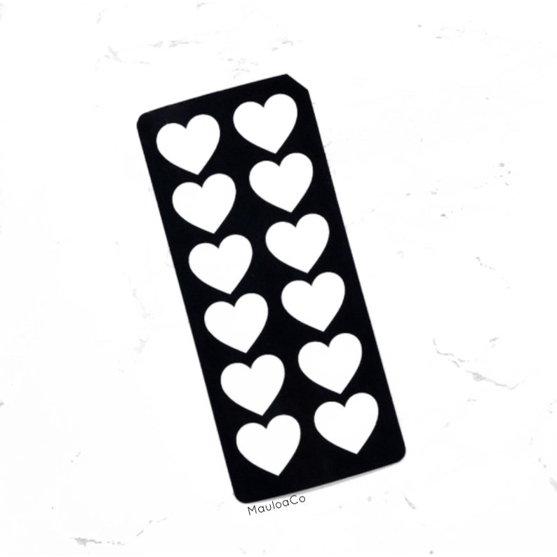 12 Section Makeup Swatch Stencil flower Stencil Heart - Etsy