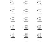 3 Digit Addition Worksheets, Printable Math Practice PDF