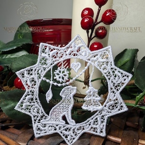 Freistehende Spitze FSL Sun Catcher Ornament Winter Sonne -Doggy