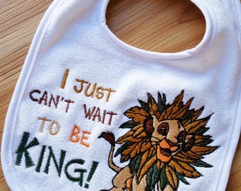 Slabbetje 'I just can't wait to be King' Lion King-slabbetje voor baby's en peuters