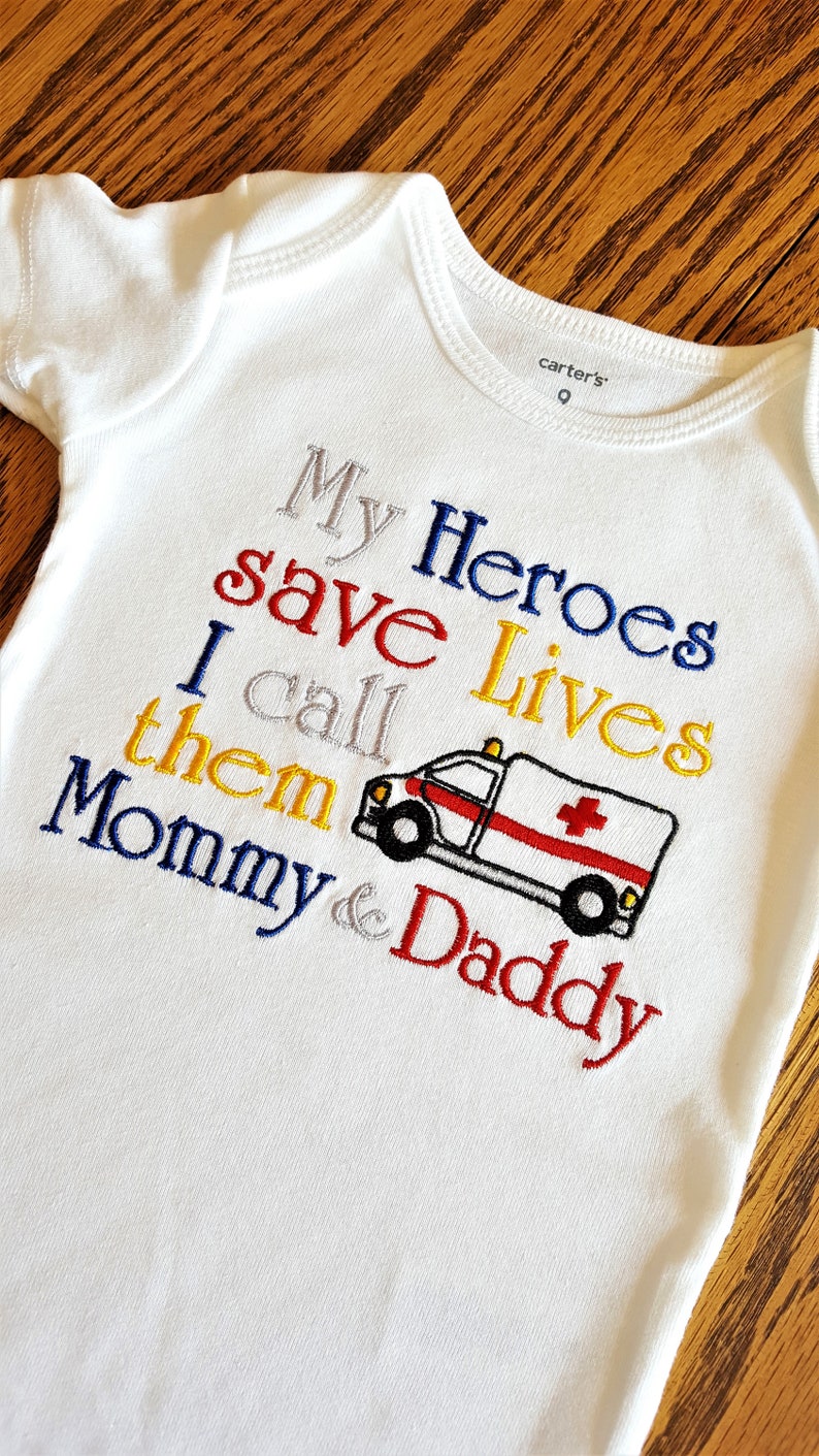 My HERO Saves Lives I call her Mommy Daddy Paramedic Ambulance Medical Doctor Dr Nurse Rn Lpn First Responder EmT EmS Emergency Aunt Uncle