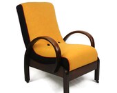 Art Deco Bentwood Oak Armchair fully restored and upholstered in Harris Tweed