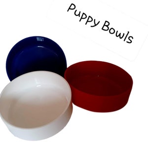 Personalized Puppy Bowls in Red White or Blue  Made in America