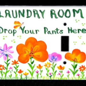 1 Light Switch Hand Painted for Laundry Room  Made in USAPersonlization available