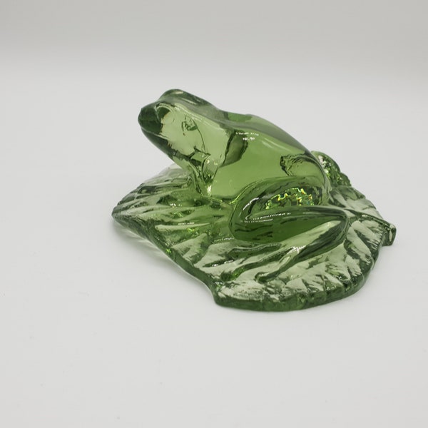 Large green Kosta Boda WWF limited edition frog, art glass figurine signed by Paul Hoff.