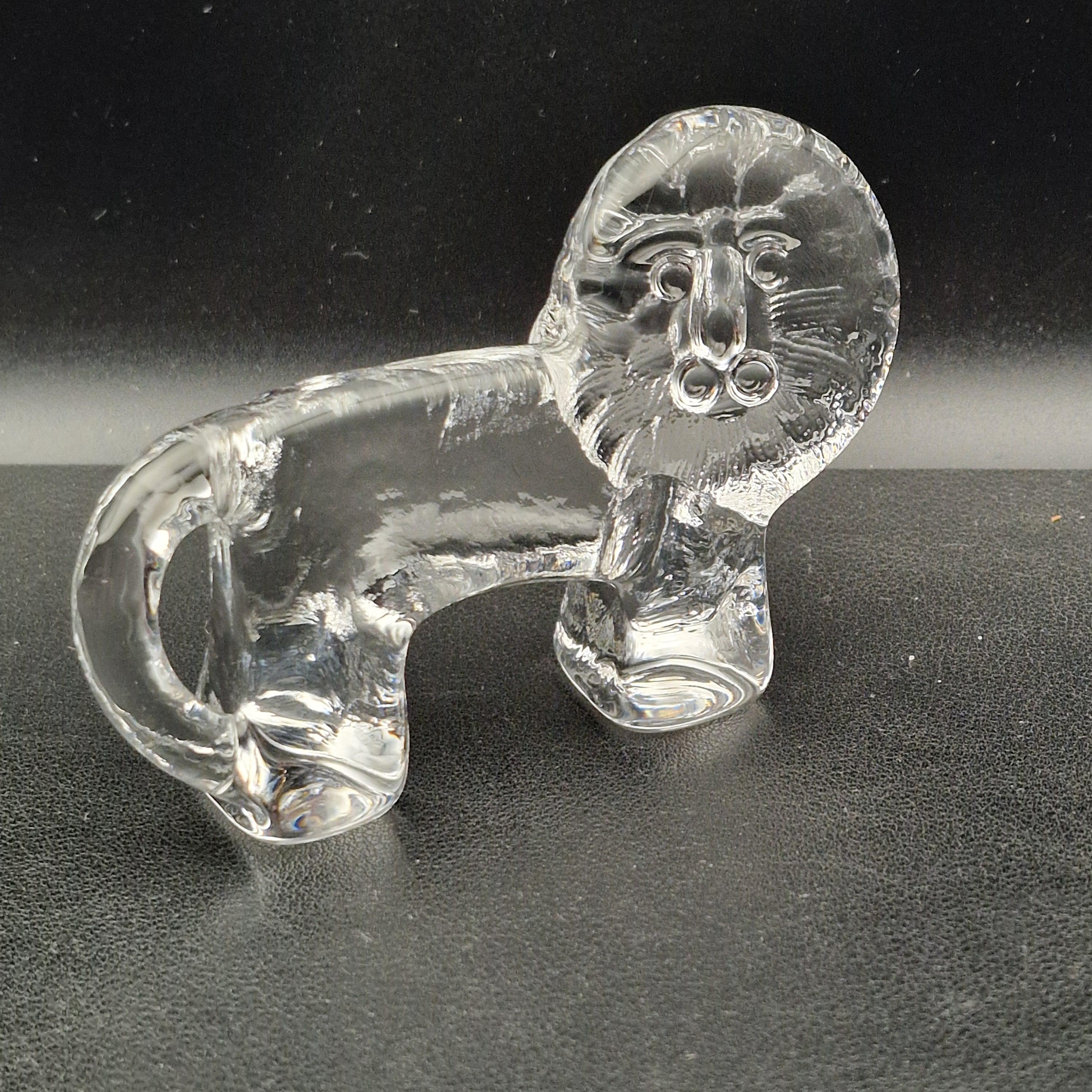 Lisa Larson Glass Lion for Royal Krona | Swedish Crystal Animal