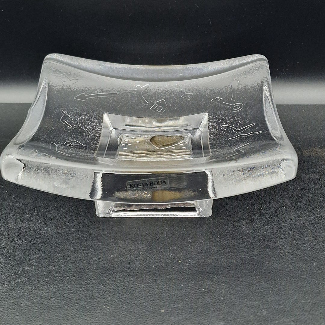 コスタボダ KOSTA BODA Bertil Vallien サイン入り限定版 Kosta Boda Domino Bowl by Bertil Vallien – Signed Swedish Art