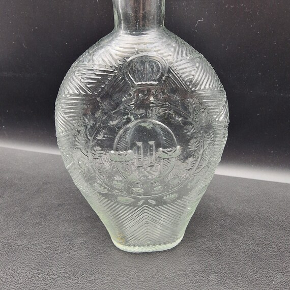 Antique Norwegian Flask – King Oscar II Commemorative Glass Bottle