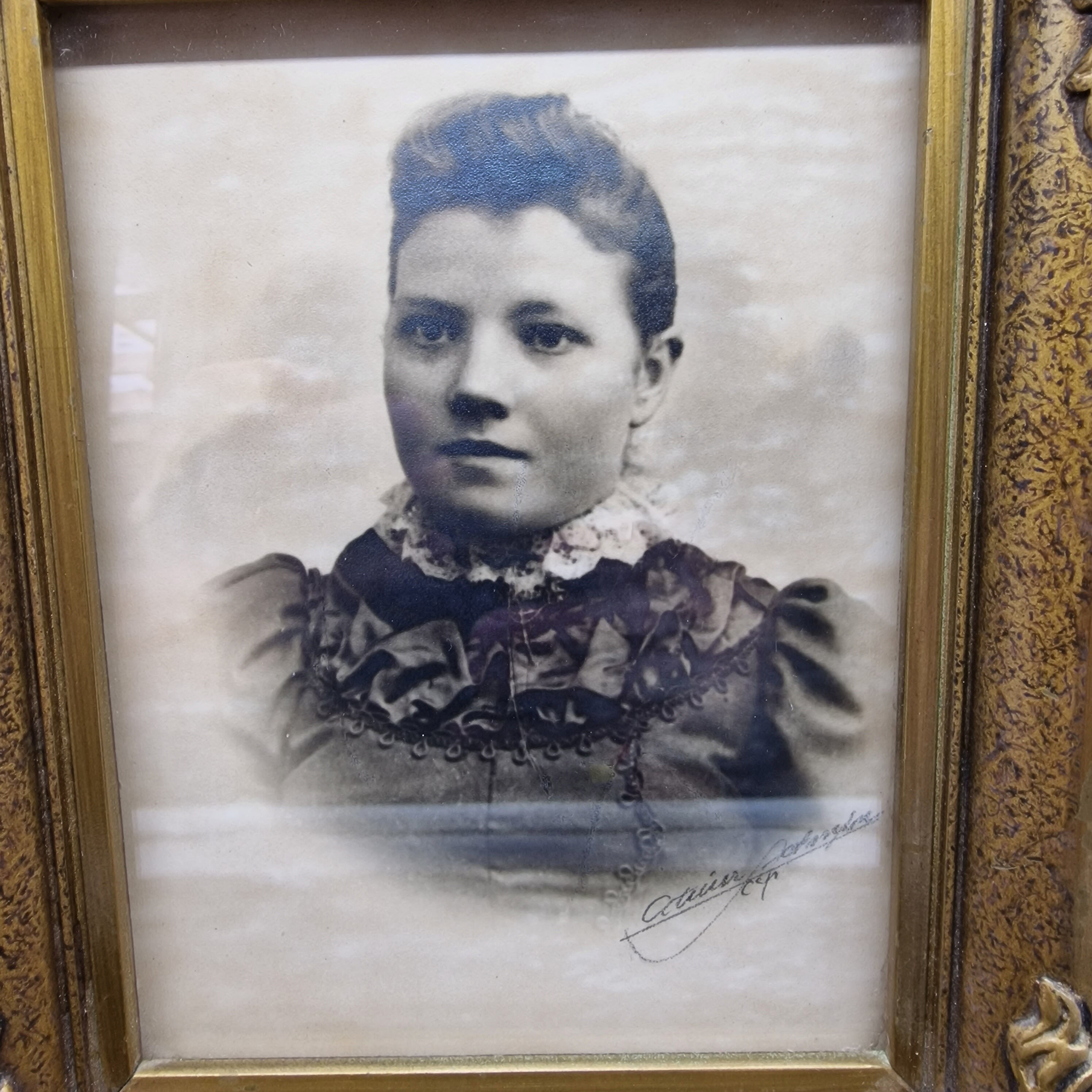 Antique 19th Century Photo in a Vintage Scandinavian Photo Frame
