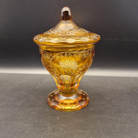 アンティークガラス瓶 透明 琥珀色 蓋付き 5個セット アンティーク花瓶