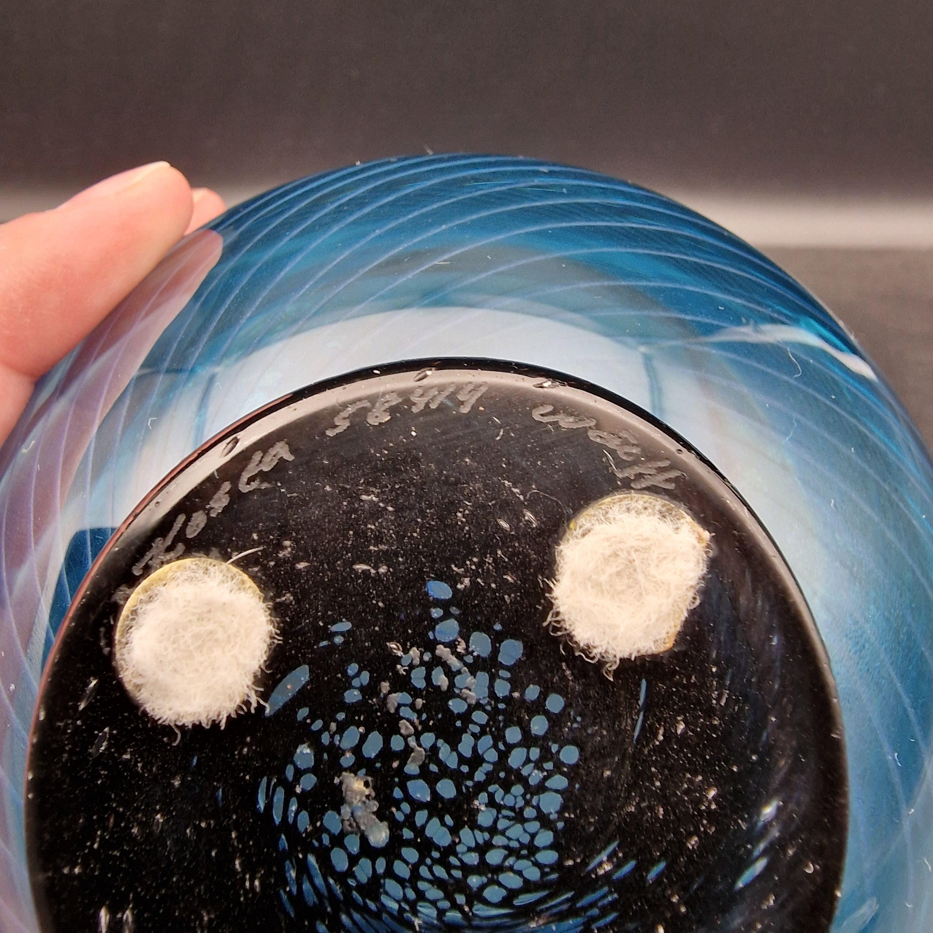 Signed Göran Wärff Bowl for Kosta Boda – Swedish Blue Art Glass