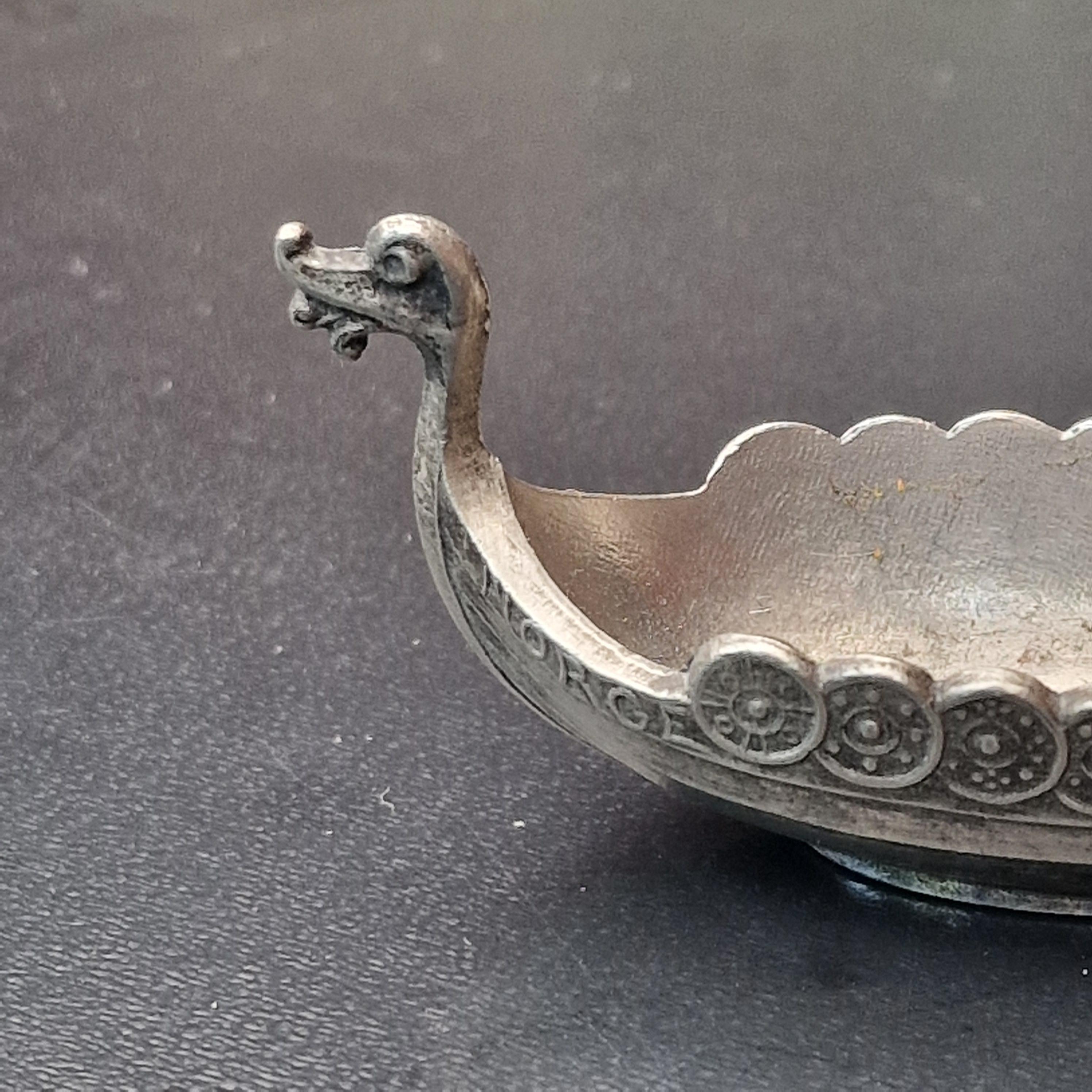 Norwegian Pewter Viking Ship Salt Cellar – TPB Tinn Miniature Boat