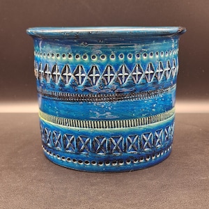 Aldo Londi for Bitossi pottery - Rimini blue flower pot - Italy 1970:s